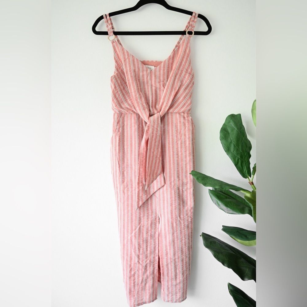 Bishop + Young Linen Striped Dress NWOT